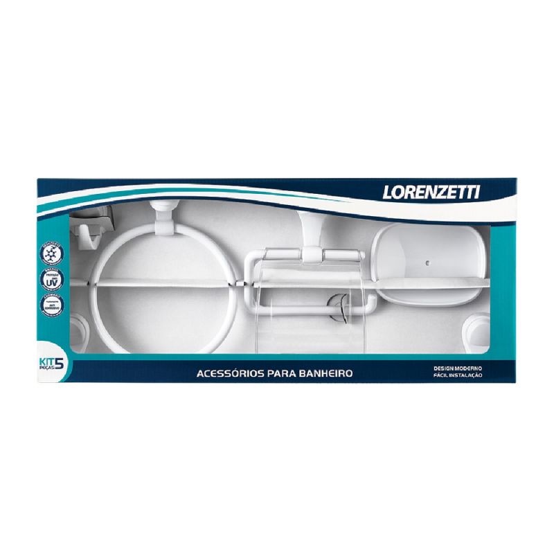 KIT BANHEIRO BRANCO 5 PEÇAS 2000 F22 LORENZETTI