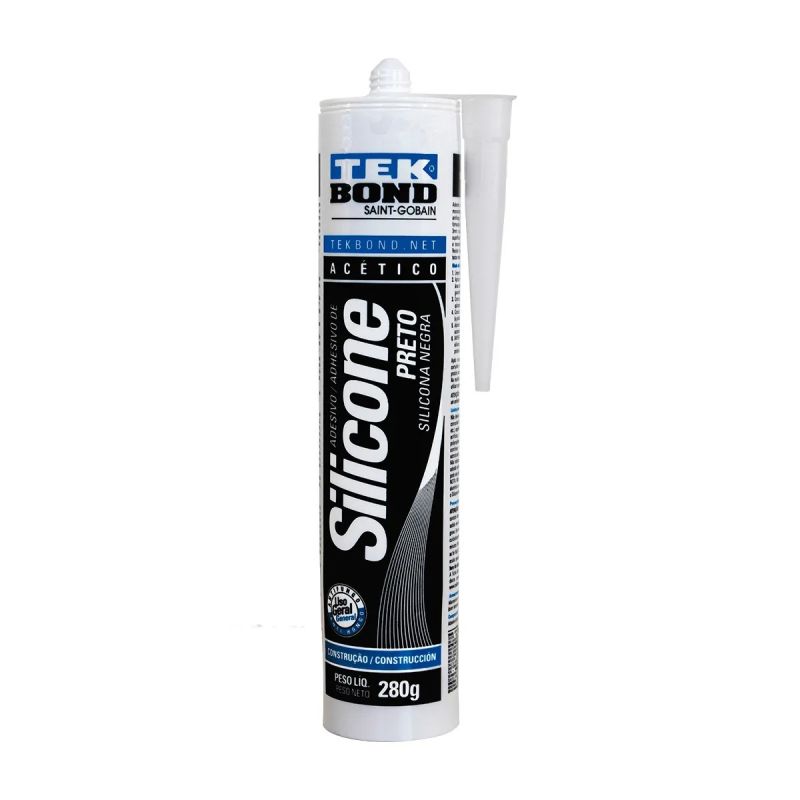 SILICONE ACÉTICO PRETO 280G TEKBOND