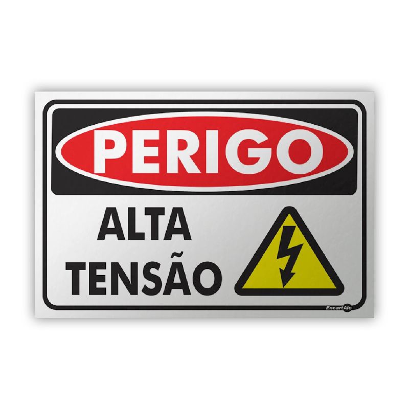 PLACA SINALIZAÇÃO PERIGO ALTA TENSÃO PS80 ENCARTALE