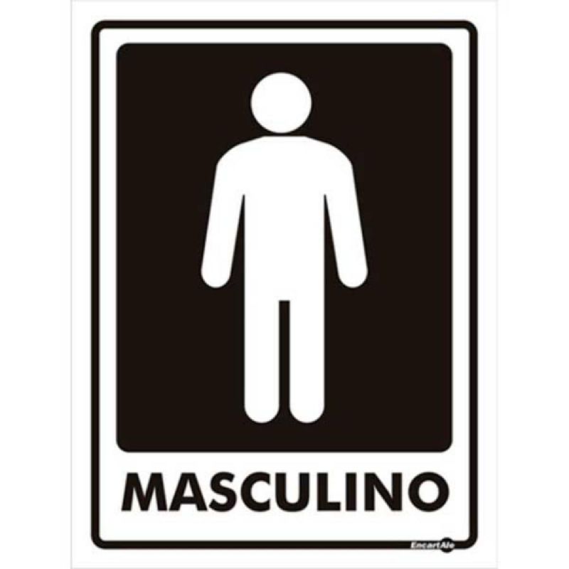 PLACA SINALIZAÇÃO MASCULINO PS66 ENCARTALE