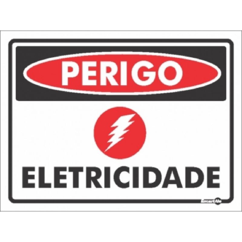 PLACA SINALIZAÇÃO PERIGO ELETRICIDADE PS127 ENCARTALE