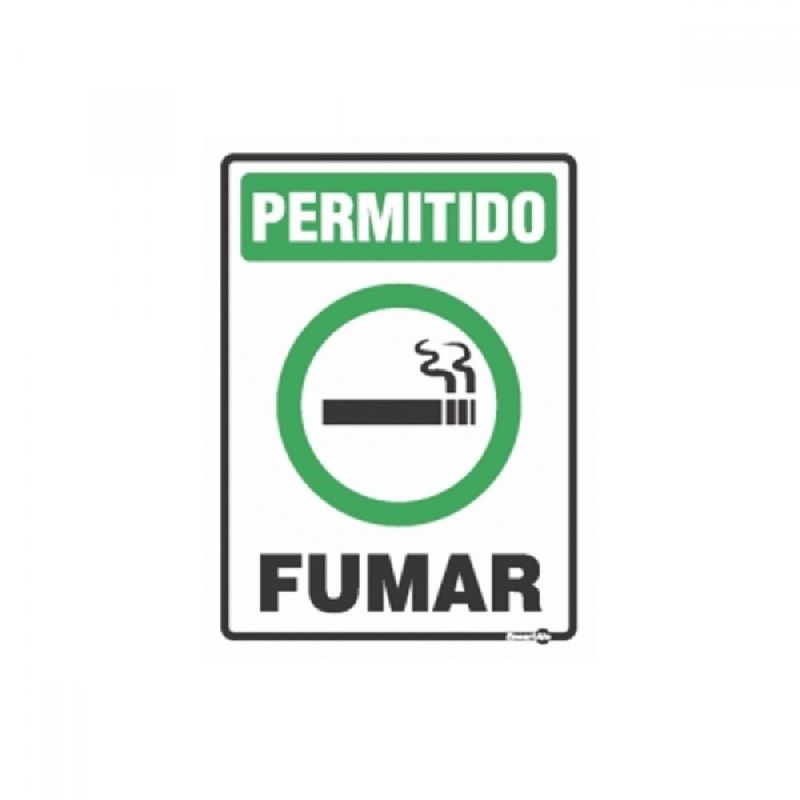 PLACA SINALIZAÇÃO PERMITIDO FUMAR PS103 ENCARTALE