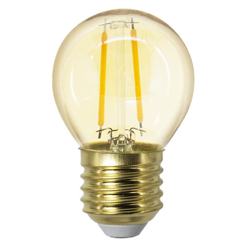 LÂMPADA LED FILAMENTO G45 02W AMBAR EMBU LED