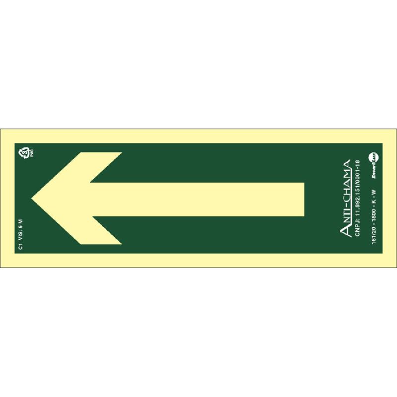 PLACA SINALIZAÇÃO ROTA DE SAÍDA SETA PAF549F ENCARTALE