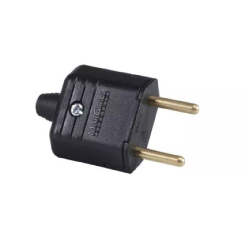 PLUG 2P 10A 250V PRETO PEQUENO PA011936 MARGIRIUS