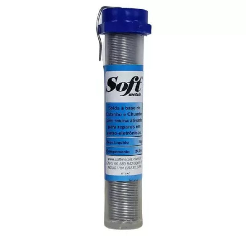 ESTANHO TUBO 25 GRAMAS 1,0MM AZUL SOFT