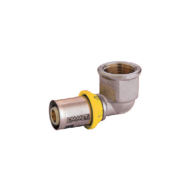 COTOVELO FÊMEA PARA GÁS 16MM X 1/2 PRENSAR EMMETI