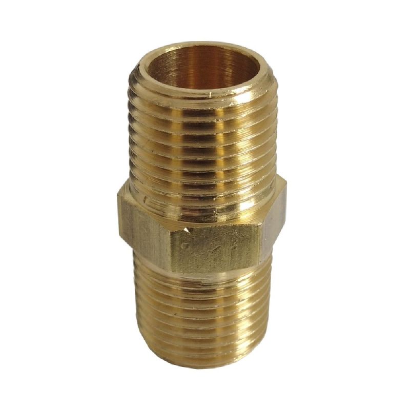 NIPLE DE LATÃO 1/2 BSP X 1/2 BSP 002821 JACKWAL