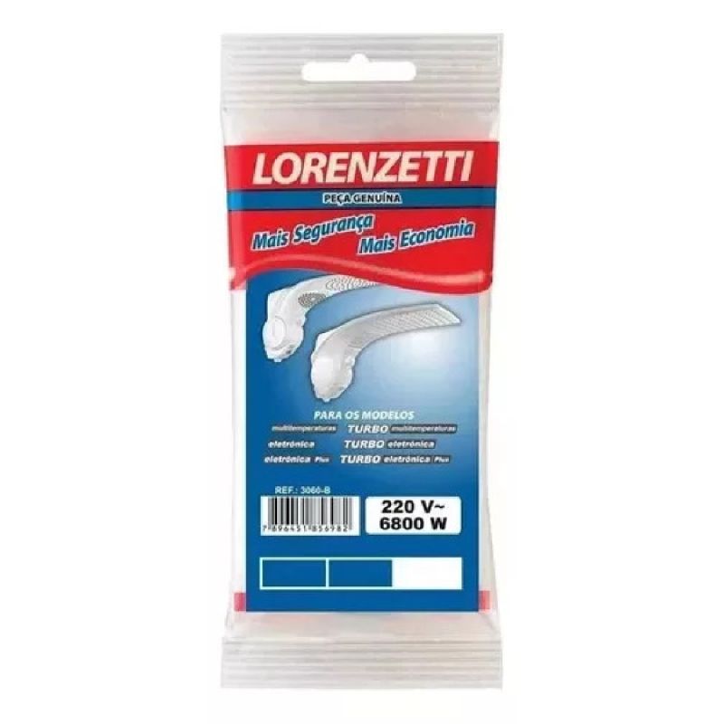 RESISTÊNCIA DUO SHOWER/FUTURA 6800W 220V 3060 B LORENZETTI - COMPATÍVEL COM DUO SHOWER, DUO SHOWER QUADRA, DUCHAS FUTURA