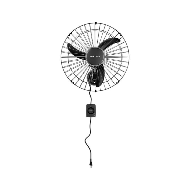 VENTILADOR OSCILANTE PAREDE 60CM PRETO BIVOLT VENTISOL
