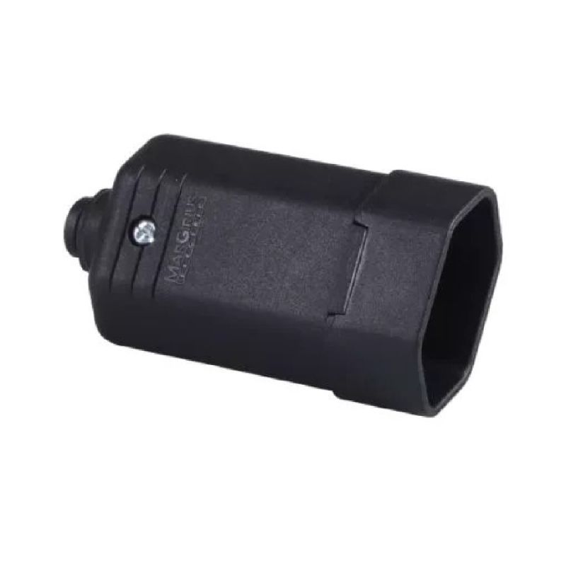 TOMADA 2P+T 10A 250V PRETO PEQUENA PA012719 MARGIRIUS