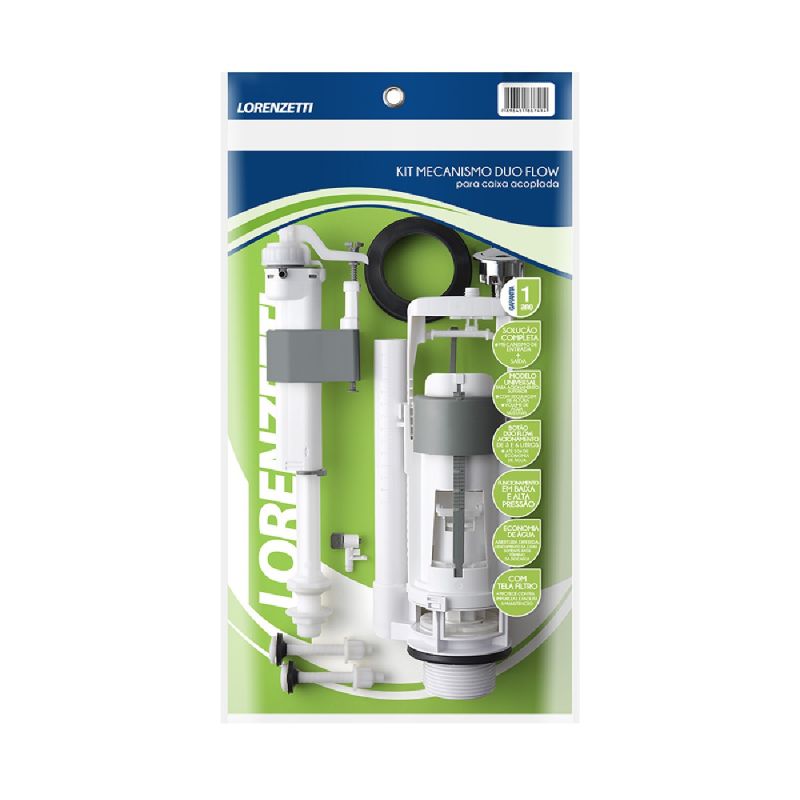 KIT MECANISMO CAIXA ACOPLADA DUO FLOW LORENZETTI