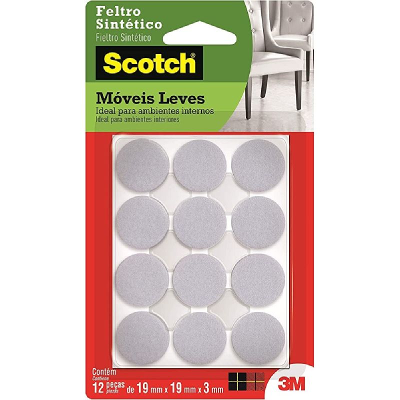 PROTETOR ANTI RISCO FELTRO REDONDO BRANCO P COM 12 3M