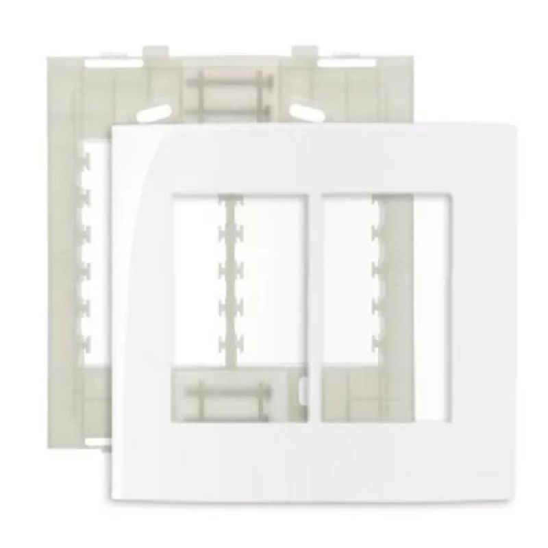 CONJUNTO PLACA 4X4 6 POSTOS BRANCO SLEEK MARGIRIUS