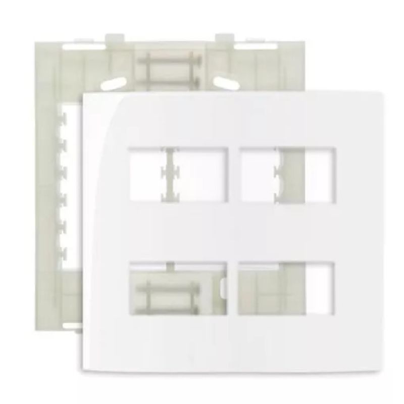 CONJUNTO PLACA 4X4 4 POSTOS BRANCO SLEEK MARGIRIUS