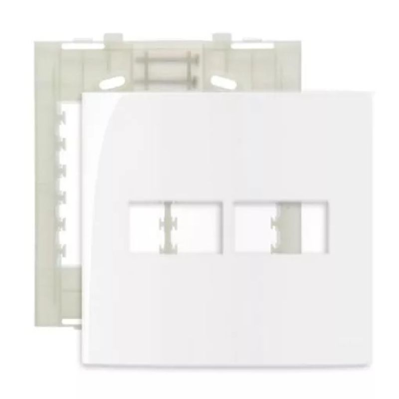 CONJUNTO PLACA 4X4 2 POSTOS BRANCO SLEEK MARGIRIUS