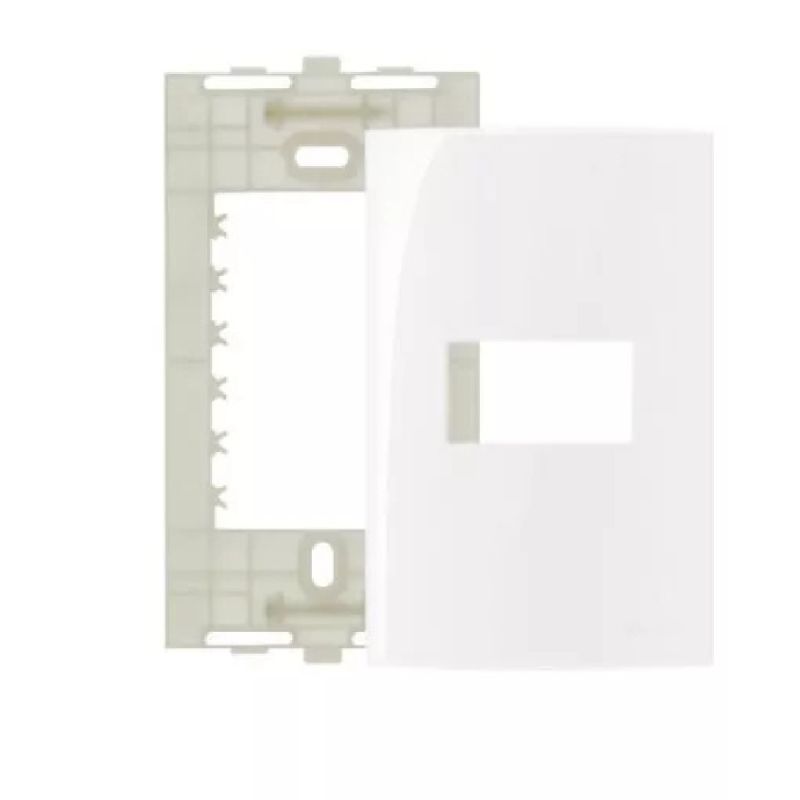 CONJUNTO PLACA 4X2 1 POSTO BRANCO SLEEK MARGIRIUS