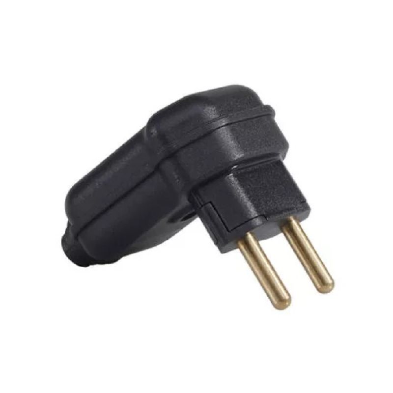 PLUG 2P 10A 250V PRETO 90º GIGANTE PA017711 MARGIRIUS