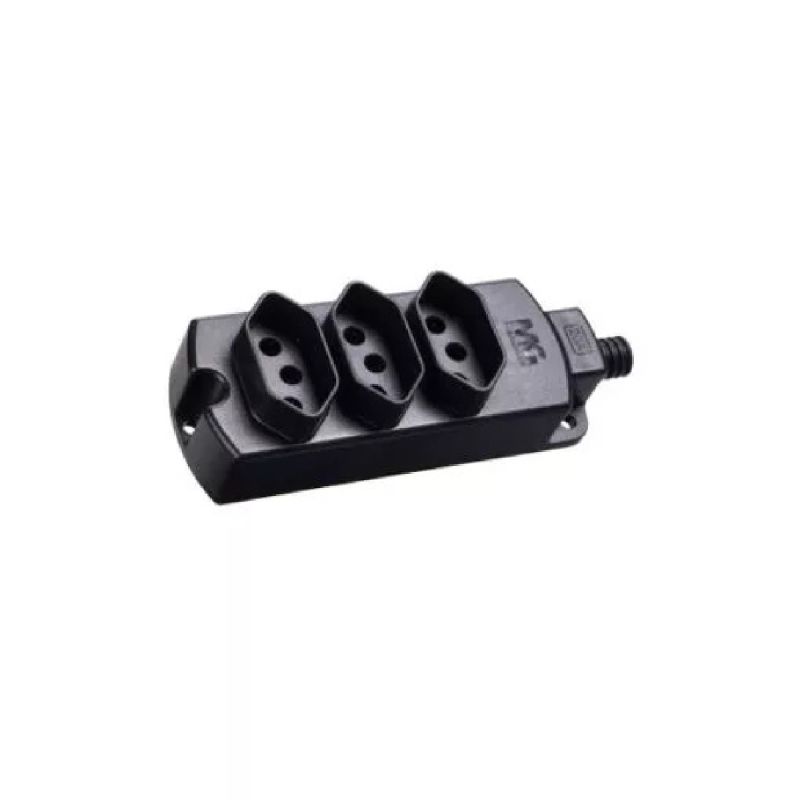 TOMADA MULTIPLA TRIPLA 2P+T 20A TMU3 320 PRETA MARGIRIUS