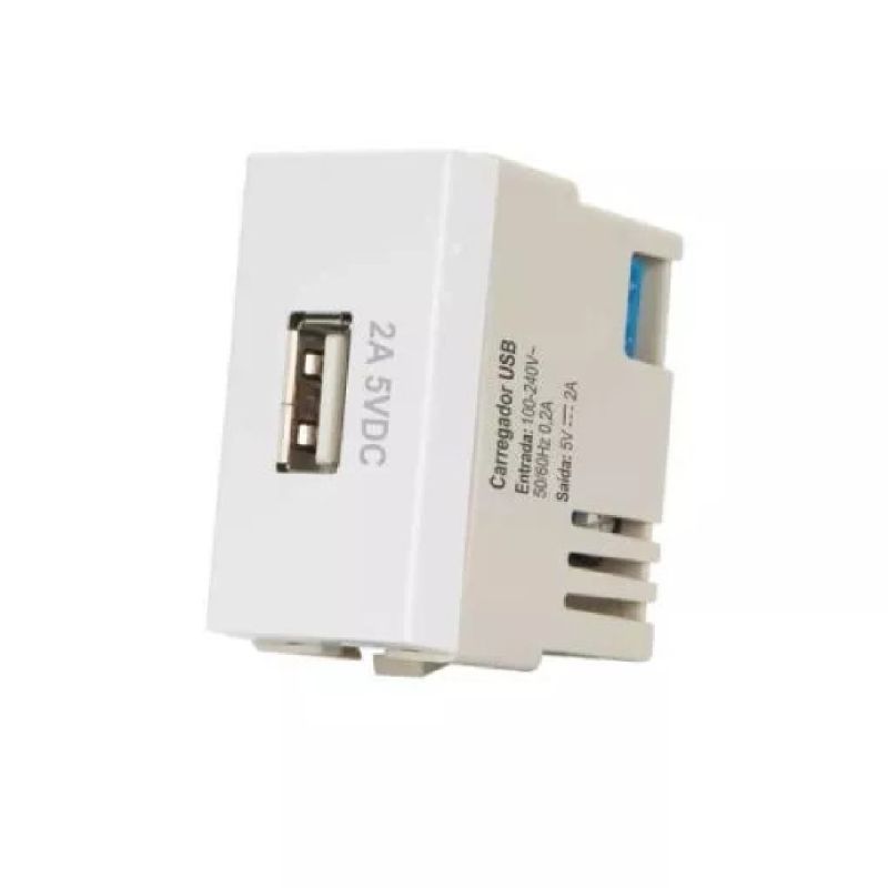 MÓDULO TOMADA CARREGADOR USB 02A BRANCO INFINITI MARGIRIUS
