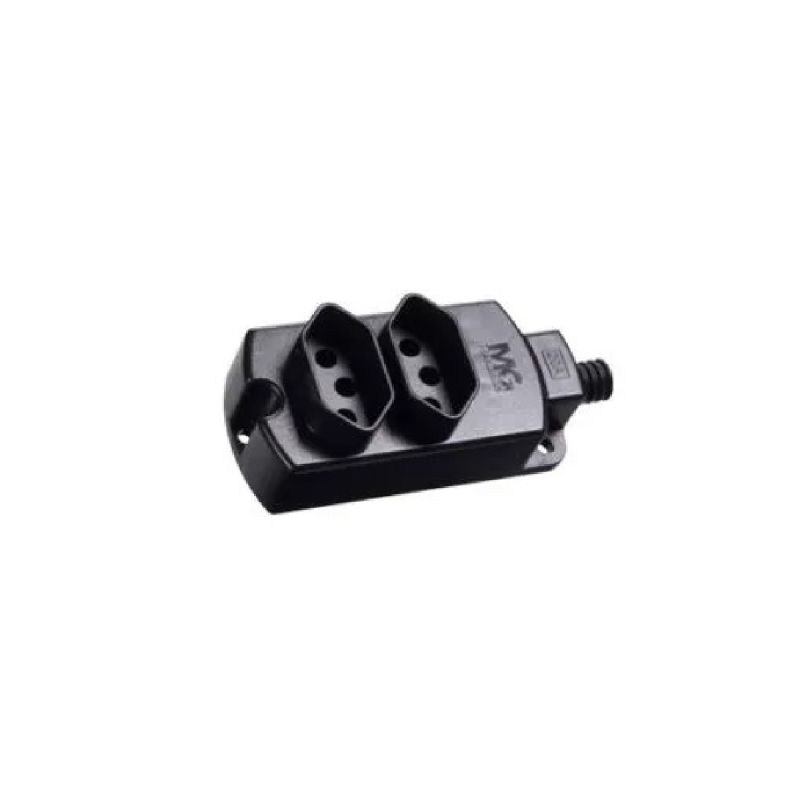 TOMADA MULTIPLA DUPLA 2P+T 20A TMU2 320 PRETA MARGIRIUS
