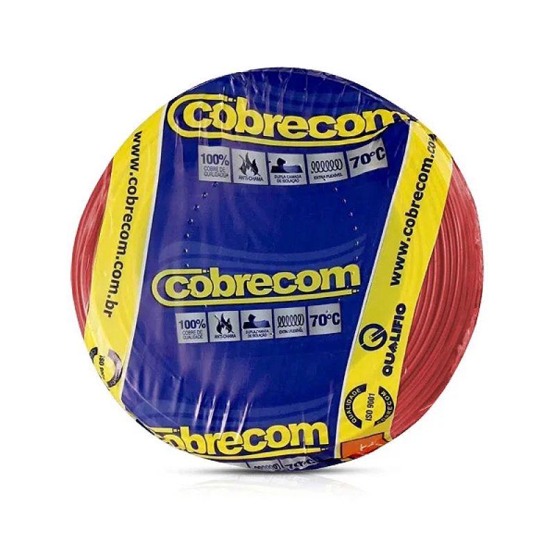ROLO CABO FLEXÍVEL 001,50MM VERMELHO (100MT) COBRECOM