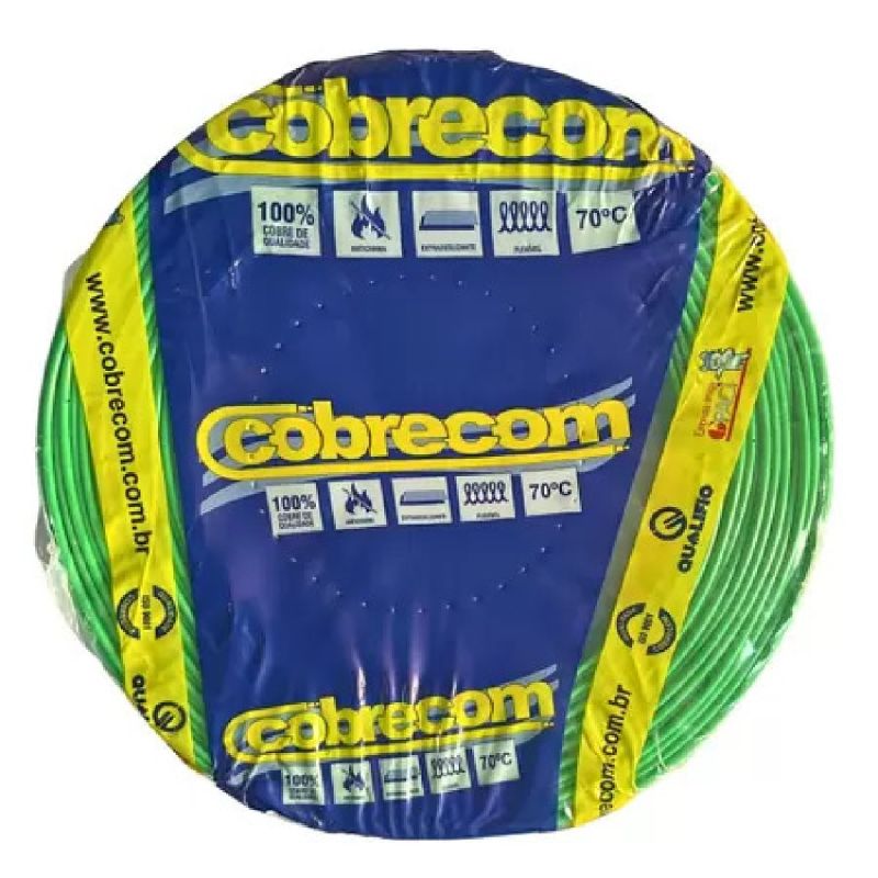 ROLO CABO FLEX&Iacute;VEL 001,50MM VERDE (100MT) COBRECOM