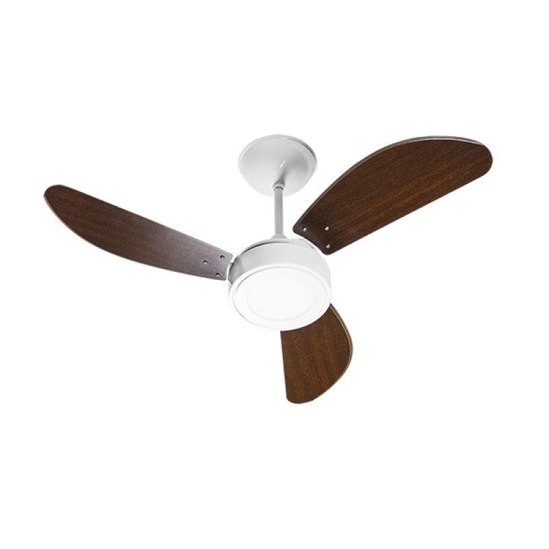 VENTILADOR NEW LIGHT LED 3P TABACO BRANCO 127V 38-3186 VENTI DELTA