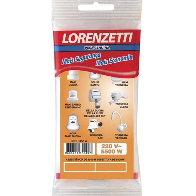RESISTÊNCIA CHUVEIRO MAX 5500W 220V 055 A LORENZETTI