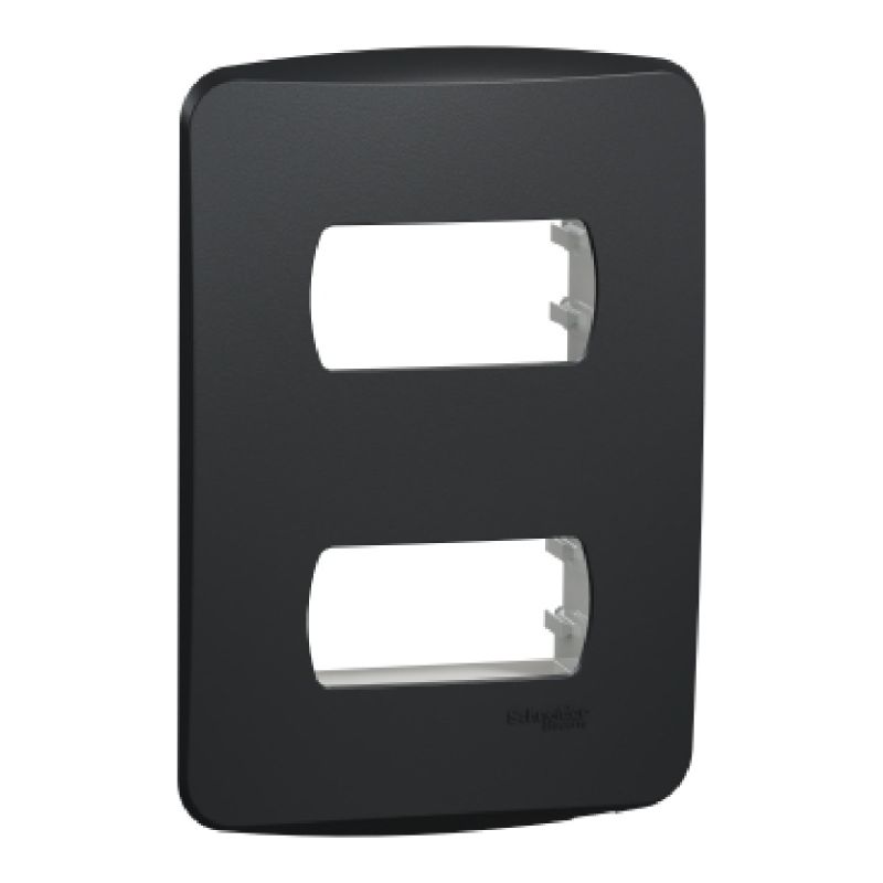 PLACA 4X2 02 POSTO COM SUPORTE GRAFITE MILUZ