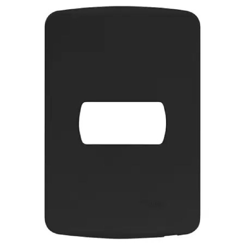 PLACA 4X2 01 POSTO COM SUPORTE PRETO MILUZ