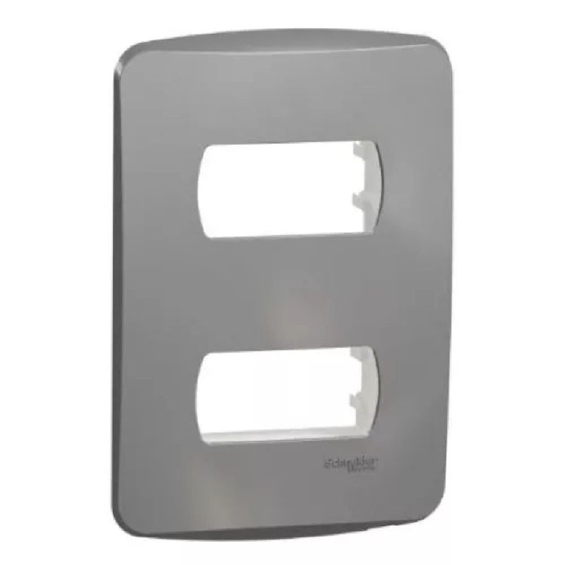 PLACA 4X2 02 POSTO COM SUPORTE ALUMINIO MILUZ