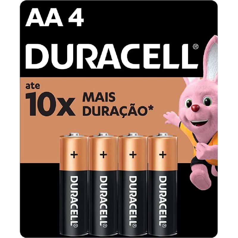 PILHA PEQUENA AA ALCALINA COM 4 DURACELL