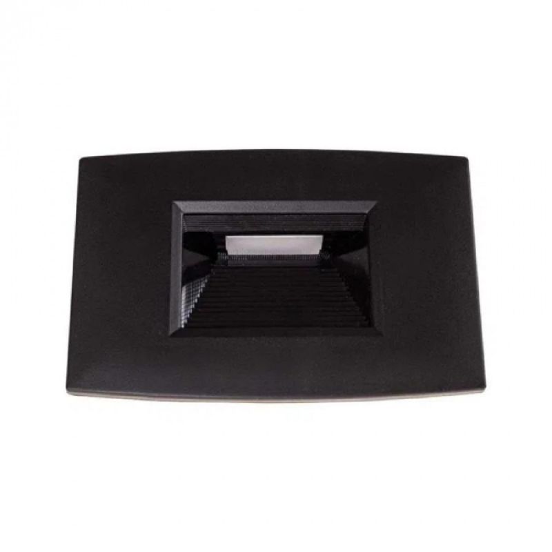 BALIZADOR EMBUTIR PAREDE 4X2 LED 02W 3000K PRETO STEP 30432 OPUS