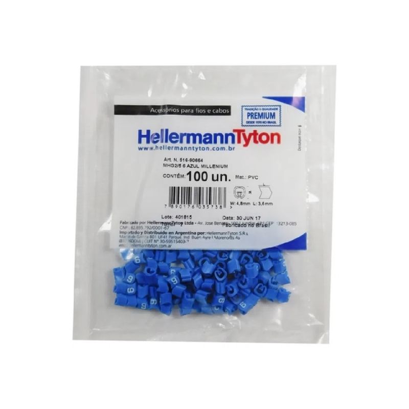 CARTELA ANILHA MHG2/5 6 AZUL HELLER