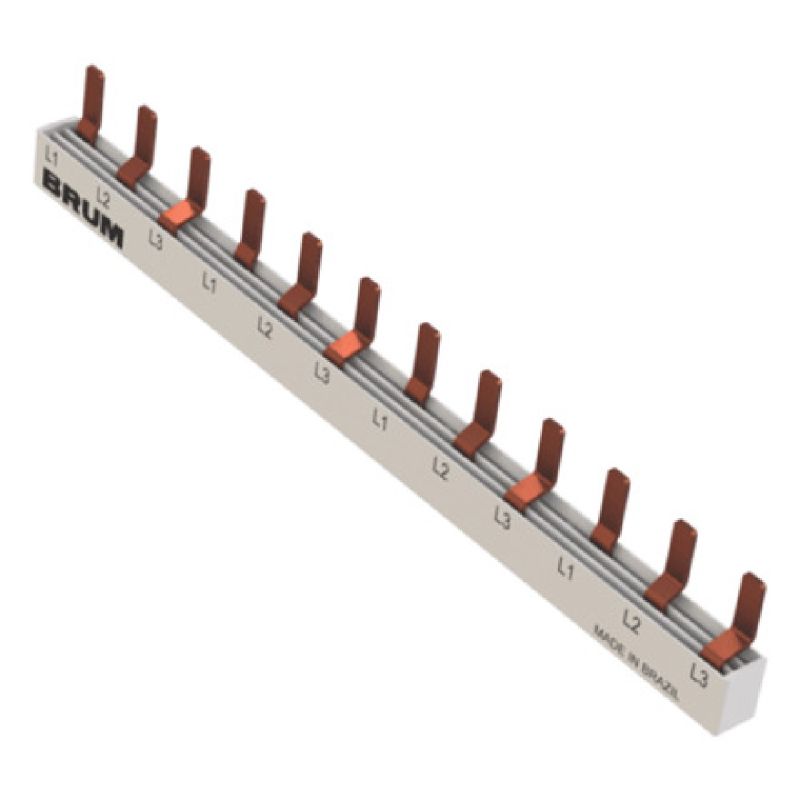 BARRAMENTO PENTE 3P 120A 18 POLOS BRT18D BRUM