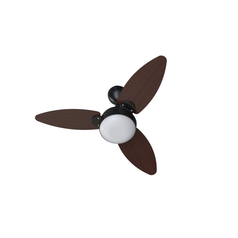 VENTILADOR TETO ELLUZ 3P PRETO/TABACO CONTROLE REMOTO INVERTER BIVOLT VENTISOL