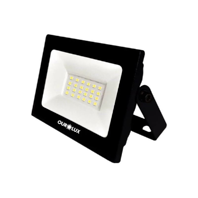 REFLETOR LED SLIM 50W 6500K BIVOLT PRETO OUROLUX