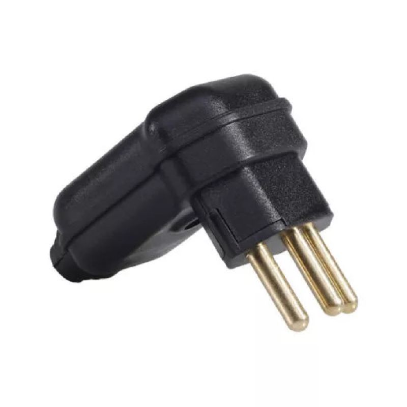 PLUG 2P+T 20A 250V PRETO 90º PA016592 MARGIRIUS