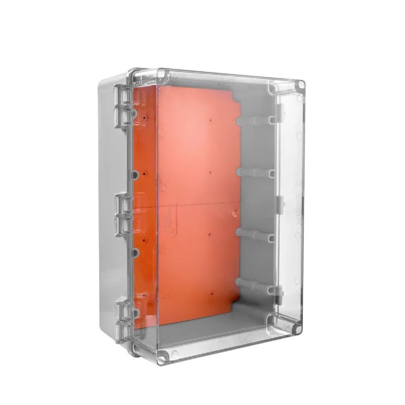 QUADRO COMANDO PVC 450X300X150MM CINZA TRANSPARENTE ROHDINA