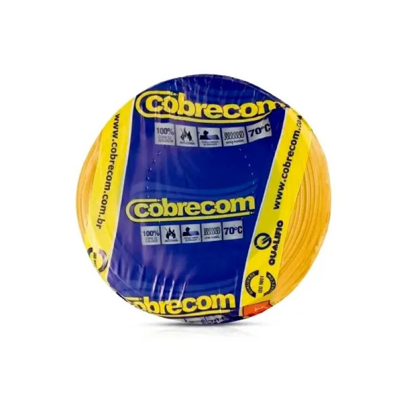 ROLO CABO FLEXÍVEL 004,00MM AMARELO (100MT) COBRECOM