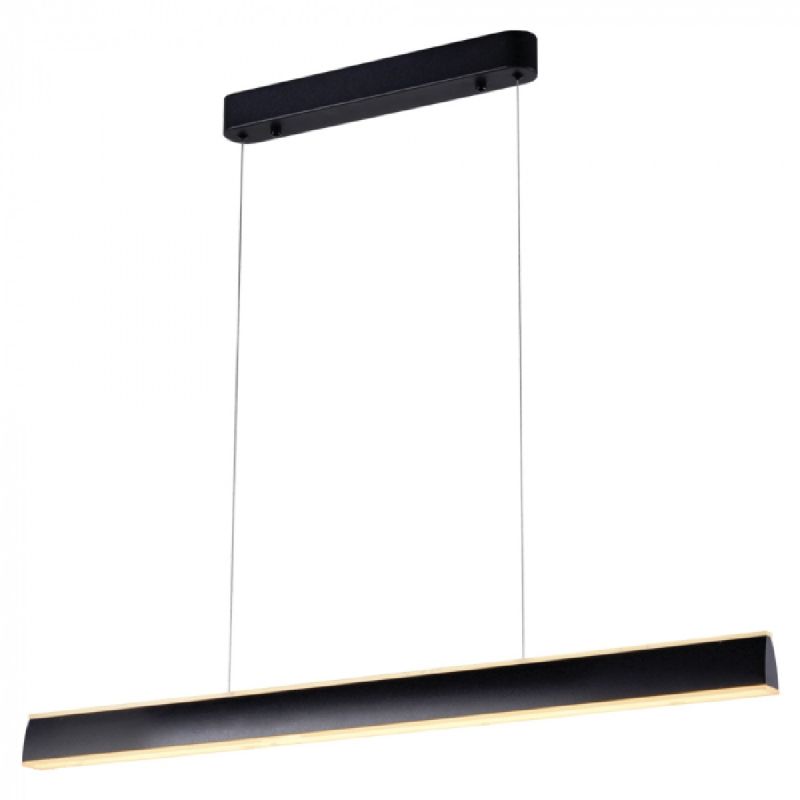 PENDENTE RETANGULAR 100CM 60W 3000K PRETO SINDORA