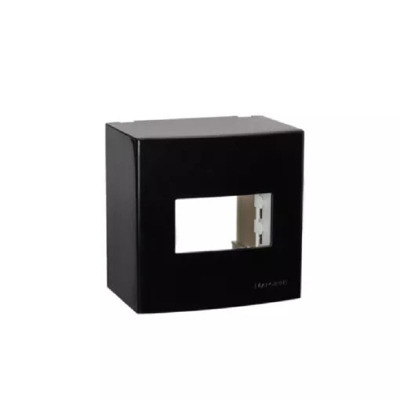 CAIXA DE SOBREPOR 01 MÓDULO PRETO SLEEK EBONY MARGIRIUS