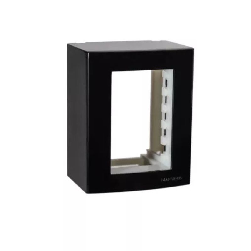 CAIXA DE SOBREPOR 03 MÓDULOS PRETO SLEEK EBONY MARGIRIUS
