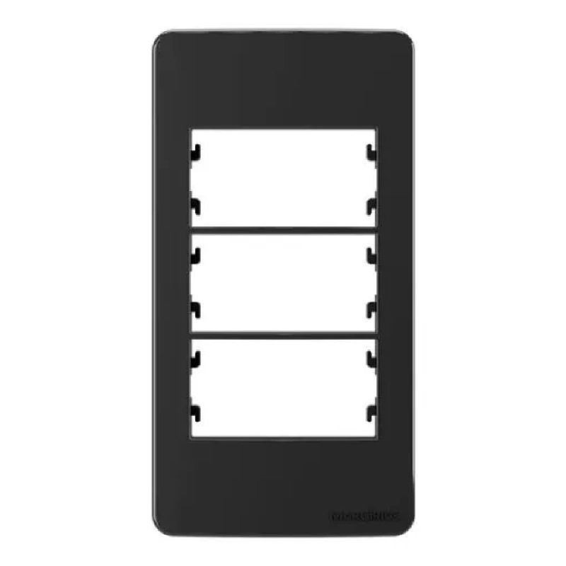 PLACA PARA CONDULETE 03 POSTOS 1'' SLEEK EBONY MARGIRIUS