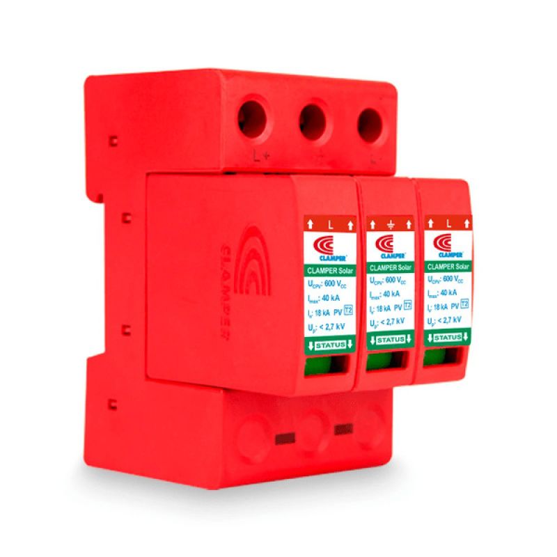 PROTETOR DE SURTO SOLAR 600V 40KA CLAMPER