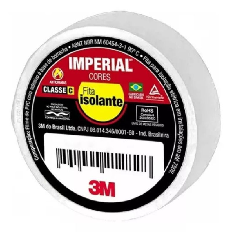FITA ISOLANTE COLOR BRANCA 18MM X 10M 3M
